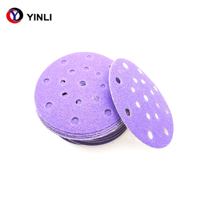 Disque de ponçage en céramique pourpre de zircone de crochet et de boucle 6 poussière abrasive de ponçage des disques 80 de pouce