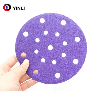 150mm 40 Grit Zirconia Sanding Disc pourpre abrasif de ponçage adhésif de 6 disques de pouce