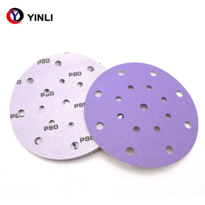 Disques de ponçage adhésifs abrasifs en céramique 80 Grit Purple Coated de 5 pouces